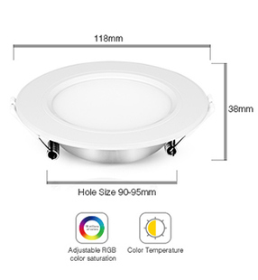 Mi-Light vestavné LED svítidlo FUT068 do podhledu RGB+CCT | 6W | 600lm |  2,4GHz+WiFi |