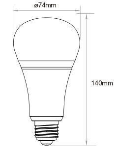 Mi-Light ZigBee žárovka RGB+CCT | 12W | E27 | 1100lm | ZigBee 3.0 + RF |