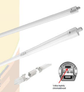 Prachotěsné svítidlo ROUND 120cm | 36W | 4320lm | LG LED | přepínatelné CCT |