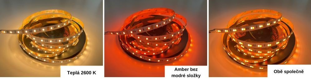 amber LED pásek pro noční a večerní svícení 