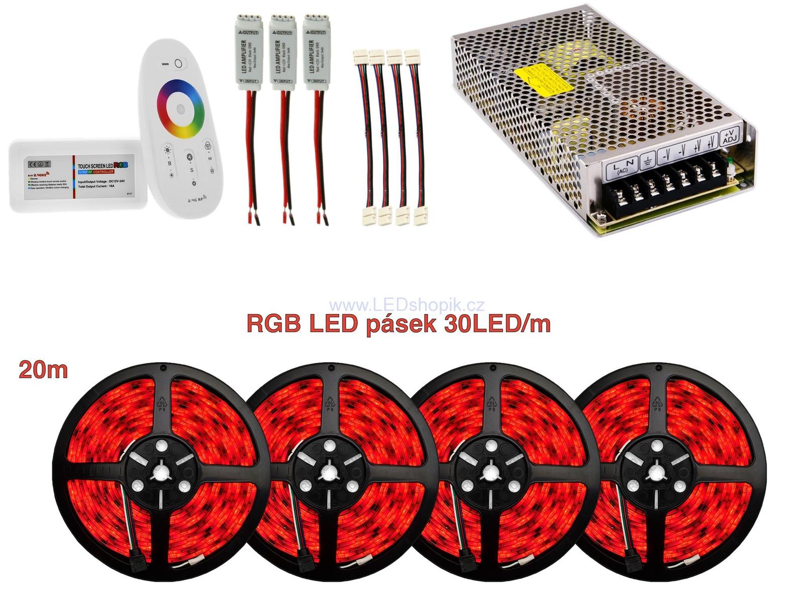 20m RGB LED sestava | 7,2W/m | 30LED/m | 