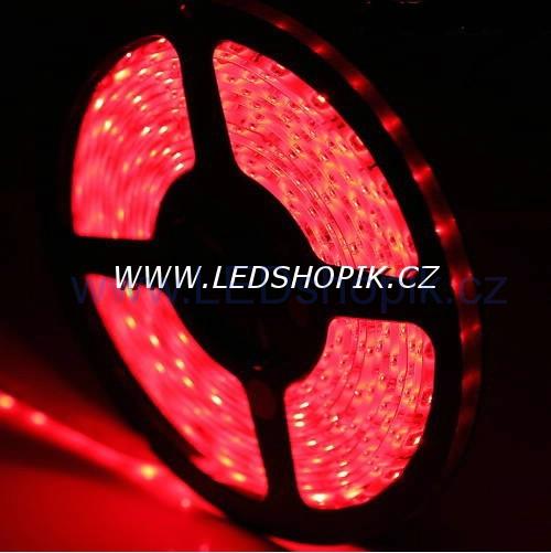 LED pásek červená 3528 60LED 4,8W 12V IP65