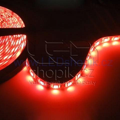 LED pásek červený 5050 60LED 14,4W 12V IP65