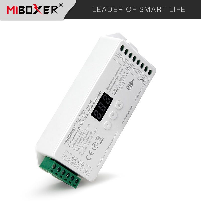 Mi-Light DMX 512 dekodér D5-CX pro RGBCCT pásky | 5-kanál | 20A | DC12-24V |