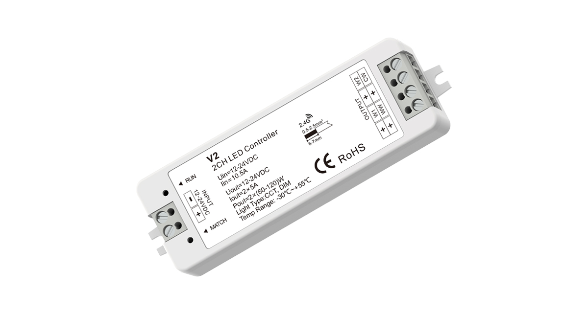 RF řídící jednotka DIMM-CCT pro CCT LED pásky | 12V-24V | 10A |