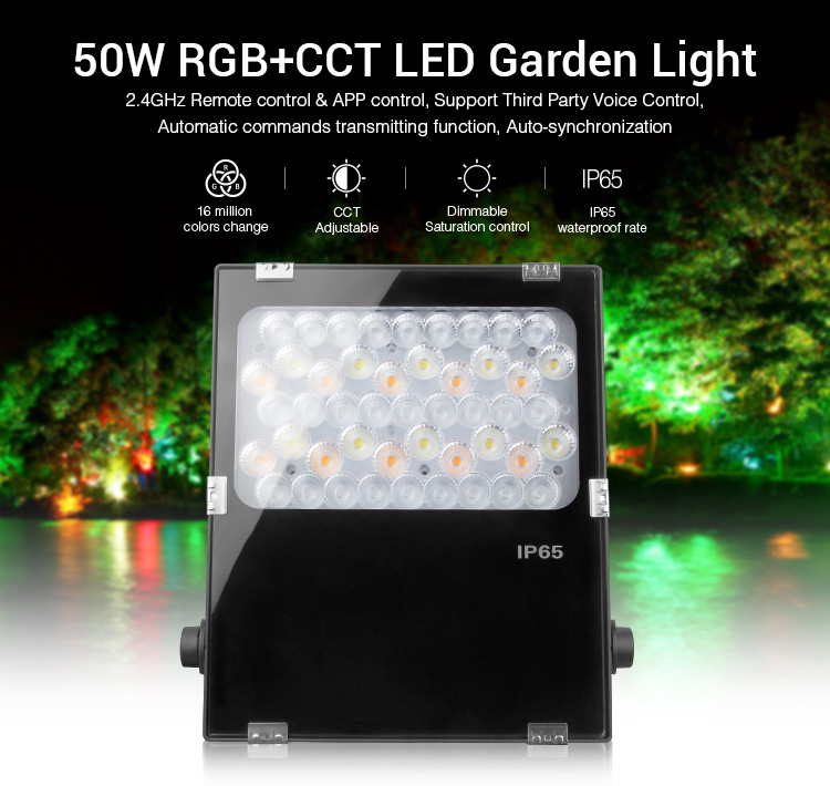 Zahradní LED svítídlo Mi-LiGHT | RGB+CCT | 50W | 4000lm | 2,4GHz + WiFI | 230V |