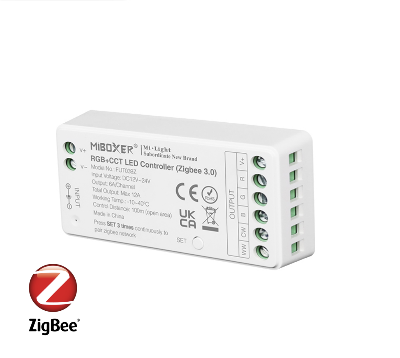 ZigBee řídící jednotka Mi-Light 039Z pro RGB+CCT pásky | ZigBee 3.0 | VOICE | TUYA | HUE | IKEA | 