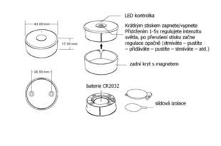 Bezdrátový mini LED stmívač DIMM-MK1