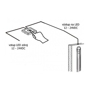 Dotykový stmívač pro LED externí | 12-24V | 5A | bílý |