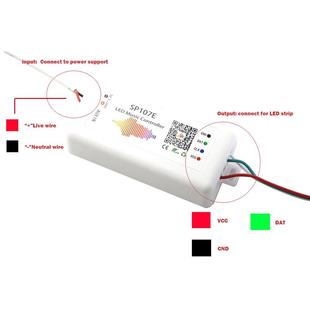 Hudební bluetooth ovladač digitálních RGB pásků - SP107E, 960 pixelů, 5-24V 