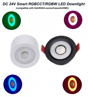 LED bodové svítidlo RGBCCT | DC24V | 10W | Ø86mm | kruhové | vestavné | černé |