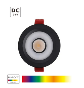 LED bodové svítidlo RGBCCT | DC24V | 8W | Ø86mm | kruhové | černé |
