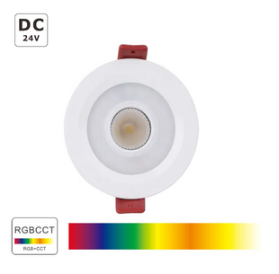 LED bodové svítidlo RGBCCT | DC24V | 8W | Ø86mm | kruhové | bílé |