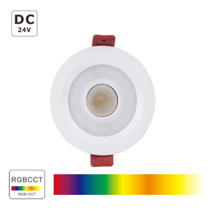 LED bodové svítidlo RGBCCT | DC24V | 10W | Ø86mm | kruhové | vestavné | bílé |