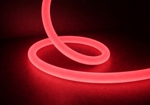LED neon červený - kulatý R25 | bílé pouzdro | 10W | 24V | IP67 | výroba na míru |