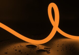LED neon oranžový - kulatý R13 | bílé pouzdro | 8,6W | 24V | IP67 | výroba na míru |