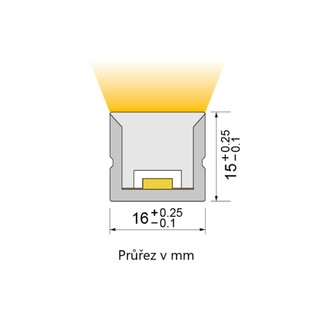 LED neon RGBW - T1615 | 15W | 24V | IP67 | vertikální | výroba na míru |