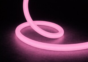 LED neon růžový - kulatý R25 | bílé pouzdro | 10W | 24V | IP67 | výroba na míru |
