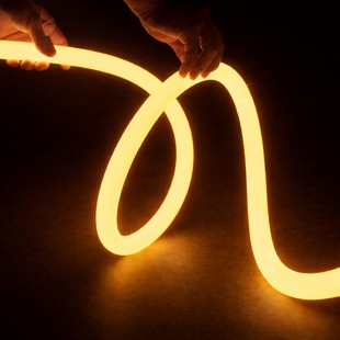 LED neon žlutý - kulatý R25 | bílé pouzdro | 10W | 24V | IP67 | výroba na míru |