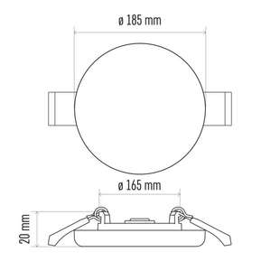 LED panel PROFI vestavný | 18W | Ø185mm | kruhový | IP65 | 