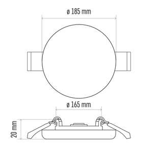 LED panel PROFI vestavný | 18W | Ø185mm | kruhový | IP65 | 