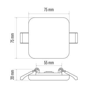 LED panel PROFI vestavný | 6W | 75x75mm | čtverec | IP65 |