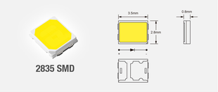 LED pásek vodotěsný 2835 EPISTAR | 120LED | 14,4W | 24V | IP68 | 10MM |