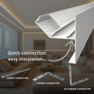LED profil do sádrokartonu ALPI SUPER-WIDE-BIG bílý