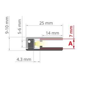 LED profil na sklo KLUS KRAV-56