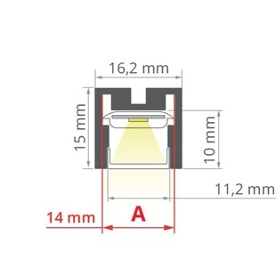 LED profil KLUS PDS-ZM-PLUS černý