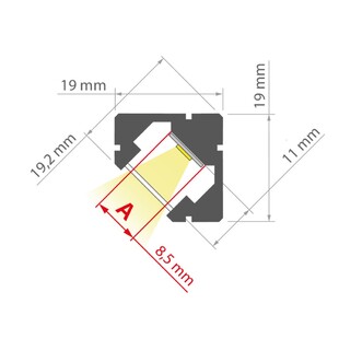LED profil rohový a konstrukční KLUS 45-PLUS