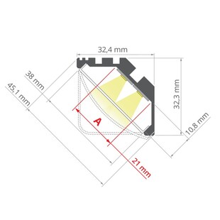 LED profil rohový KLUS KOPRO černý