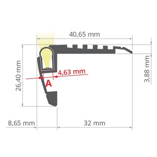 LED profil schodišťový KLUS STEKO-PLUS černý