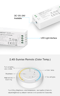 LED sestava ovládání Mi-Light 036SA pro jednobarevné LED pásky | 12A | 12-24V |