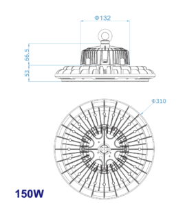 LED svítidlo UFO High Bay | 150W | PHILIPS driver | DIMM 1-10V | záruka 5 let
