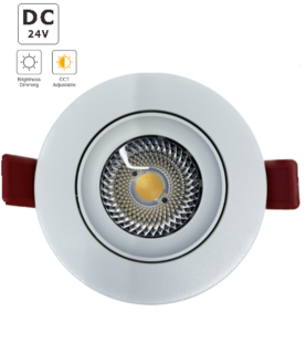 LED výklopné svítidlo CCT | DC24V | 8W | IP20 | kruhové | Ø86mm | CCT 2000-6000K | 