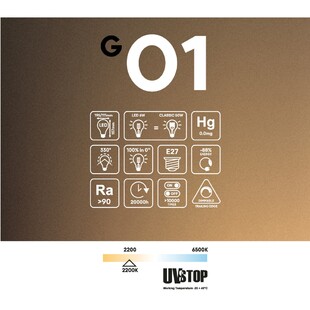 LED žárovka CA GHOST-01 stmívatelná | E27 | 230V | 6W | 500lm | 2200K | CRI>90 | čirá |