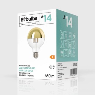 LED žárovka CA GLOBE-A14 stmívatelná | E27 | 230V | 7W | 650lm | 2700K | CRI>80 | čirá zrcadlová