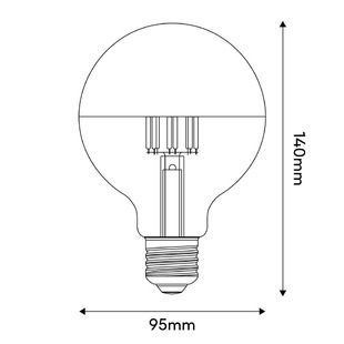 LED žárovka CA GLOBE-A14 stmívatelná | E27 | 230V | 7W | 650lm | 2700K | CRI>80 | čirá zrcadlová