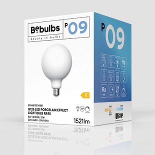 LED žárovka CA GLOBE-P09 stmívatelná | E27 | 230V | 12W | 1521lm | 2700K | CRI>95 | porcelánově bílá