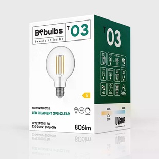 LED žárovka CA GLOBE-T03 stmívatelná | E27 | 230V | 7W | 806lm | 2700K | CRI>80 | čirá 