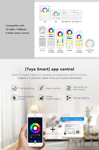 Lištové magnetické svítidlo Mi-Light | RGB+CCT | 6W | DC48V | 440lm | 2,4GHz + ZigBee 3.0 | Spot |