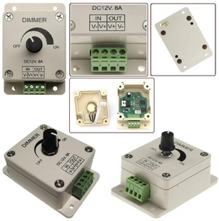 Mechanický LED stmívač otočný |12-24V| 8A|