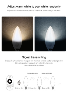 Mi-Light CCT žárovka | 4W | E14 | 400lm | svíčka | 