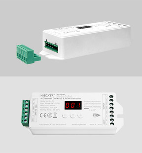 Mi-Light DMX 512 dekodér D4-CX pro RGBW pásky | 4-kanál | 20A | DC12-24V |