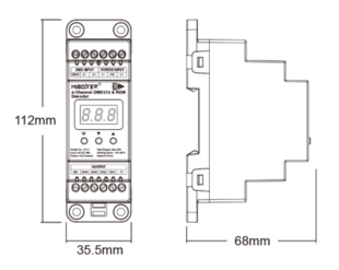 Mi-Light DMX 512 dekodér na DIN lištu D4-T pro RGBW pásky | 4-kanál | 20A | DC12-48V |