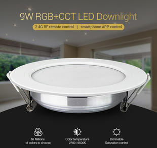 Mi-Light vestavné LED svítidlo do podhledu RGB+CCT | 9W | 720lm |  2,4GHz+WiFi | 