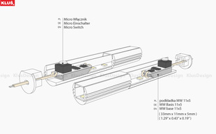 Mikro spínač do LED profilu 