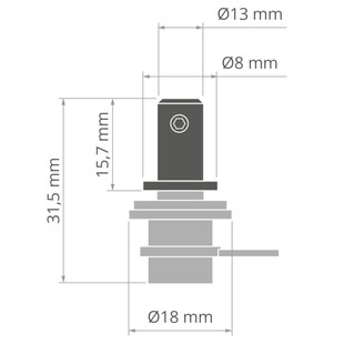 Napájecí závěska na lanko FI-8-LIN-BOX-Z stříbrná
