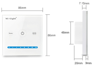 Nástěnný ovladač Mi-Light P1 pro jednobarevné LED pásky |12-24V|15A|